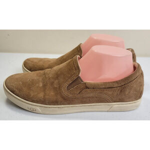 UGG Australia Fierce Tan Suede Slip On Loafers Comfort Shoes Women's Size 10